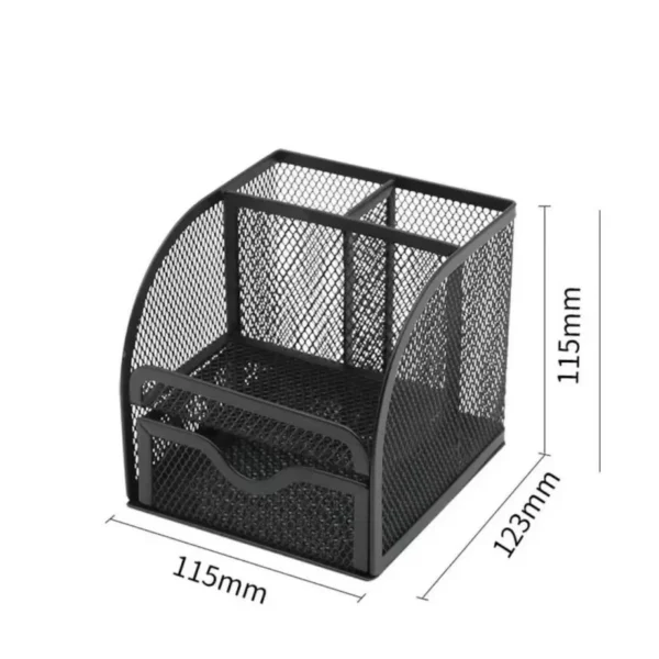 Three Grid Metal Combination Storage Pen Holder, Student Office Desktop Storage Pen Holder - Image 5