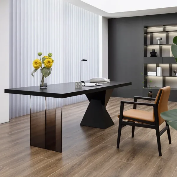 Black Large Work Table Office Wireless Charging Wooden Reading Computer Desks Study Reception Mesa Escritorio Office Furniture - Image 4