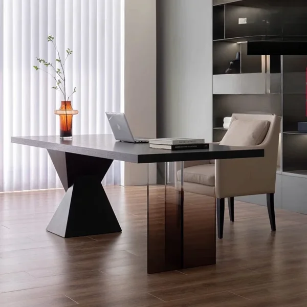 Black Large Work Table Office Wireless Charging Wooden Reading Computer Desks Study Reception Mesa Escritorio Office Furniture